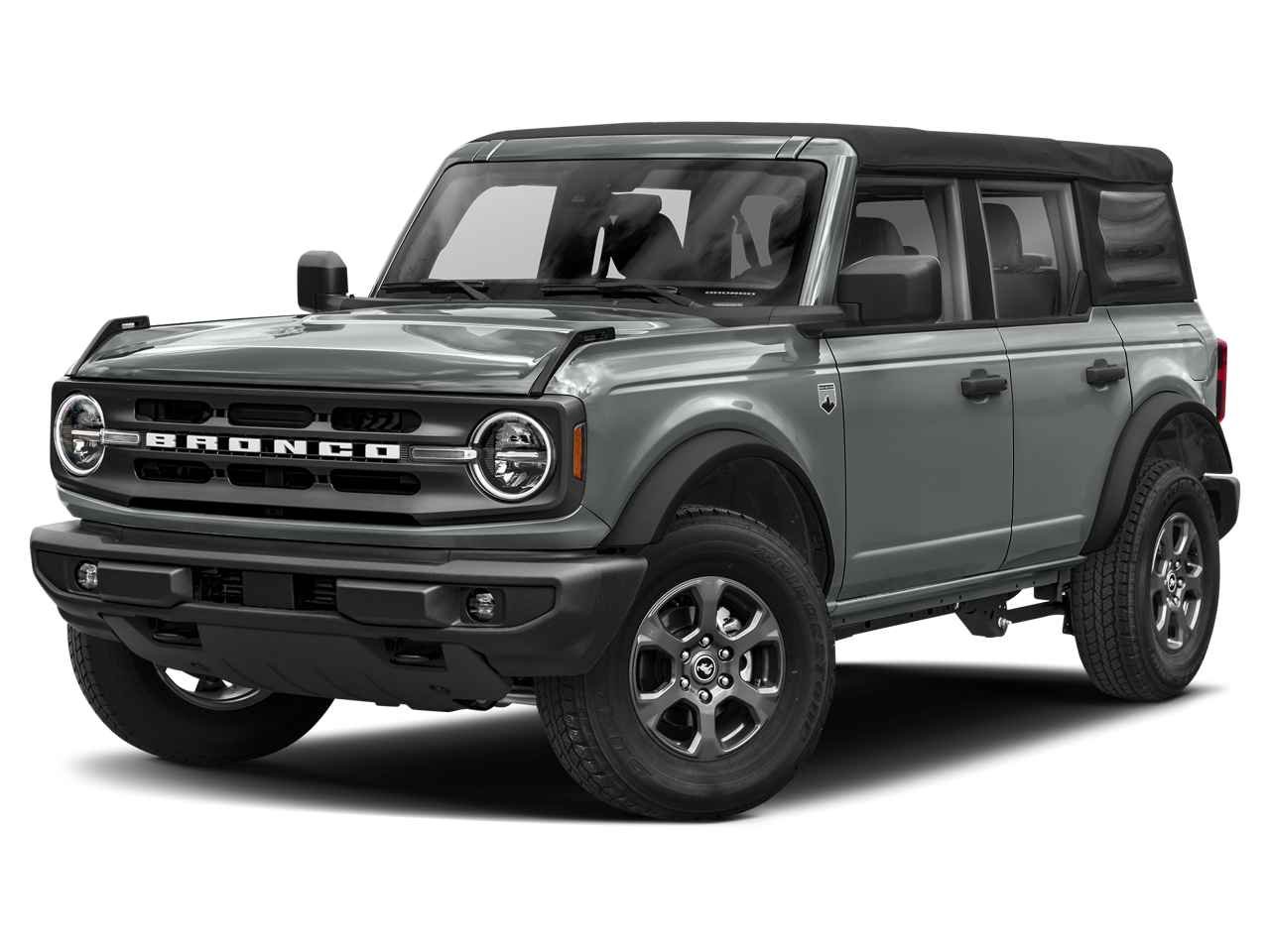 2023 Ford Bronco Big Bend in Cactus Gray — front three-quarter view