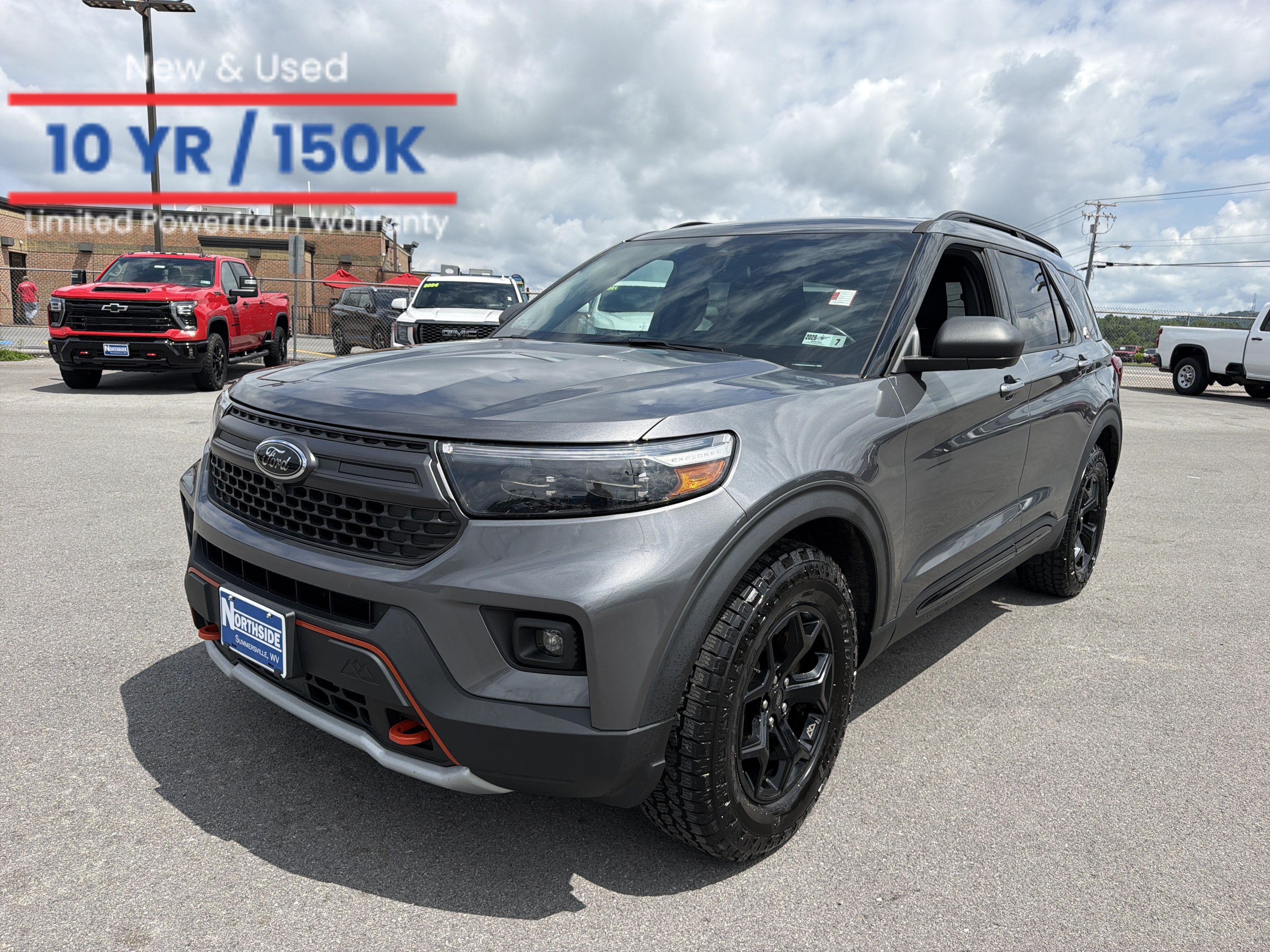 2022 Ford Explorer Timberline in Gray — front three-quarter view