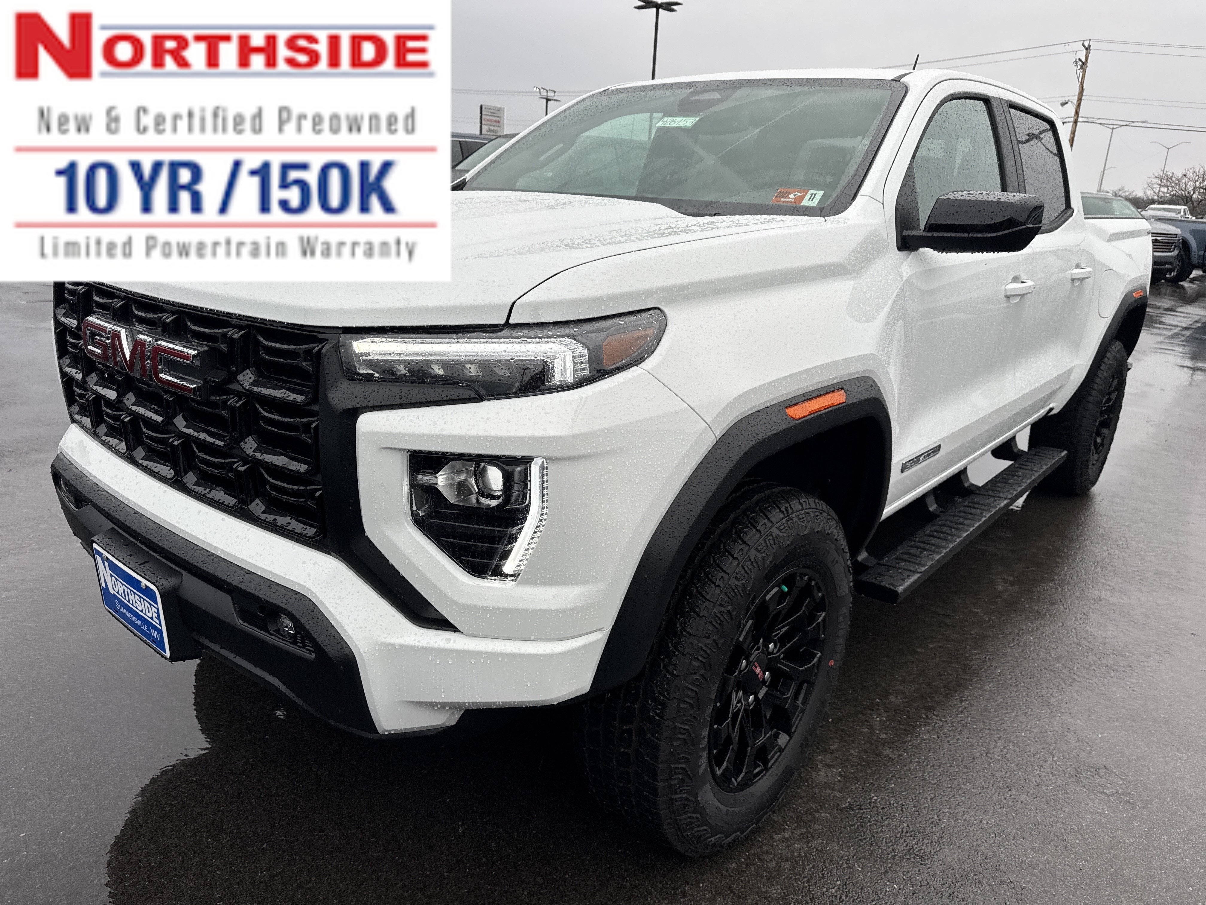 2026 GMC Canyon Elevation in Summit White — front three-quarter view