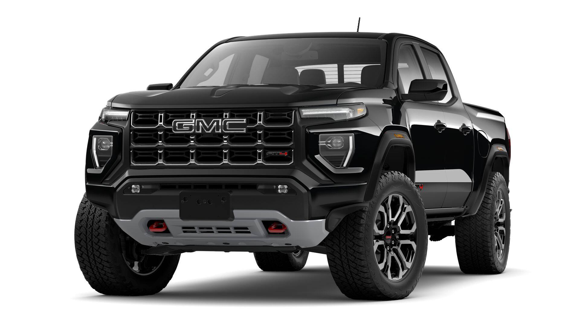 2026 GMC Canyon AT4 in Onyx Black — front three-quarter view
