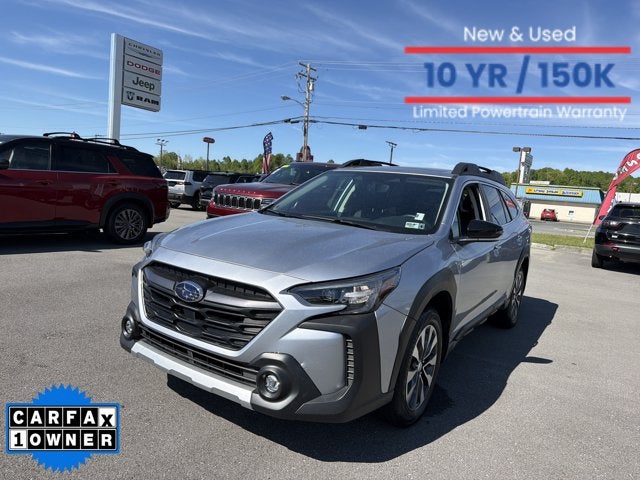 2025 Subaru Outback Limited in Ice Silver Metallic — front three-quarter view