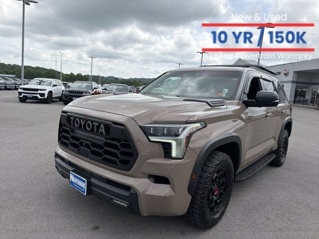 2025 Toyota Sequoia TRD Pro in Mudbath — front three-quarter view