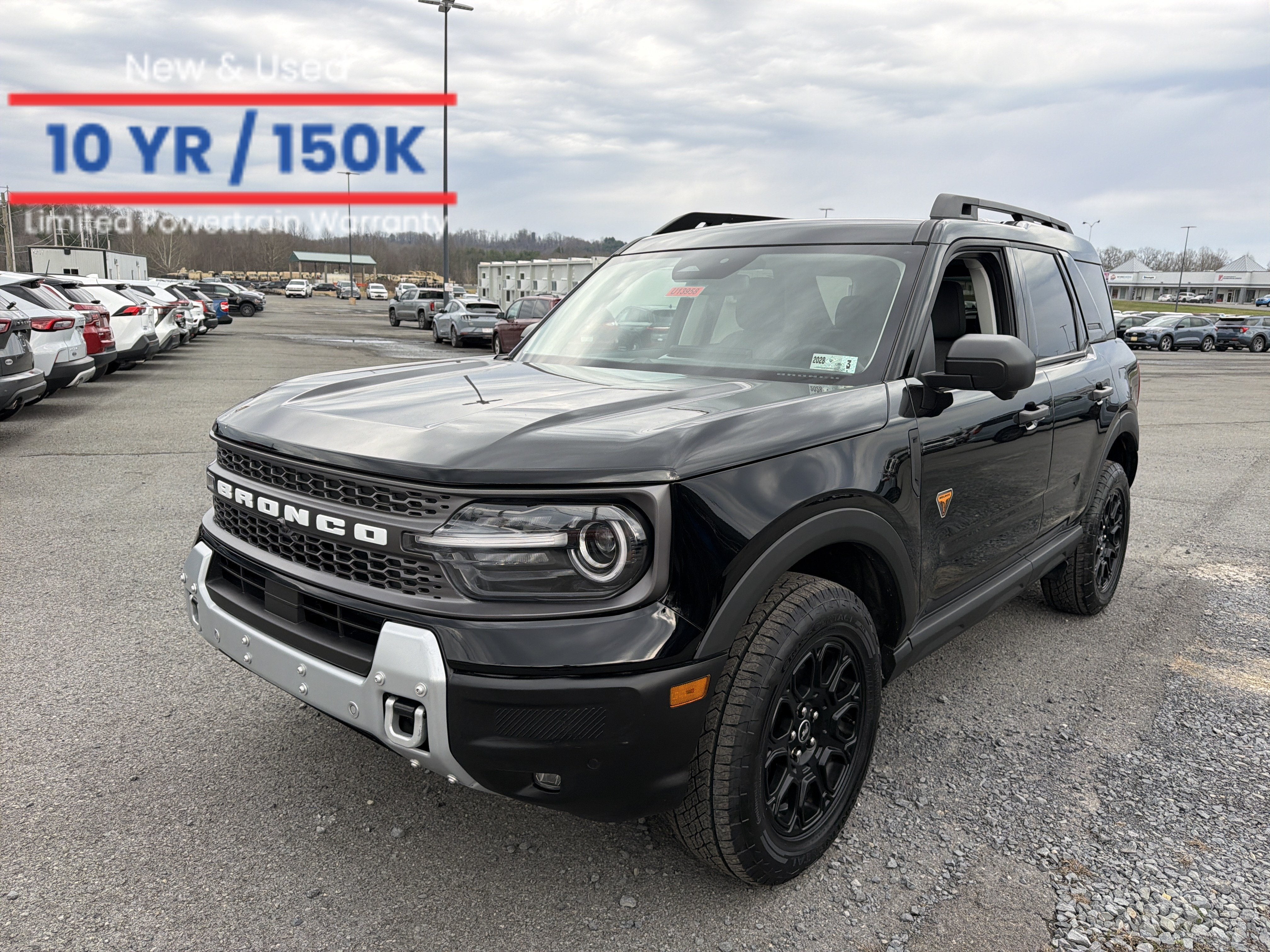 2025 Ford Bronco Sport Badlands in Shadow Black — front three-quarter view