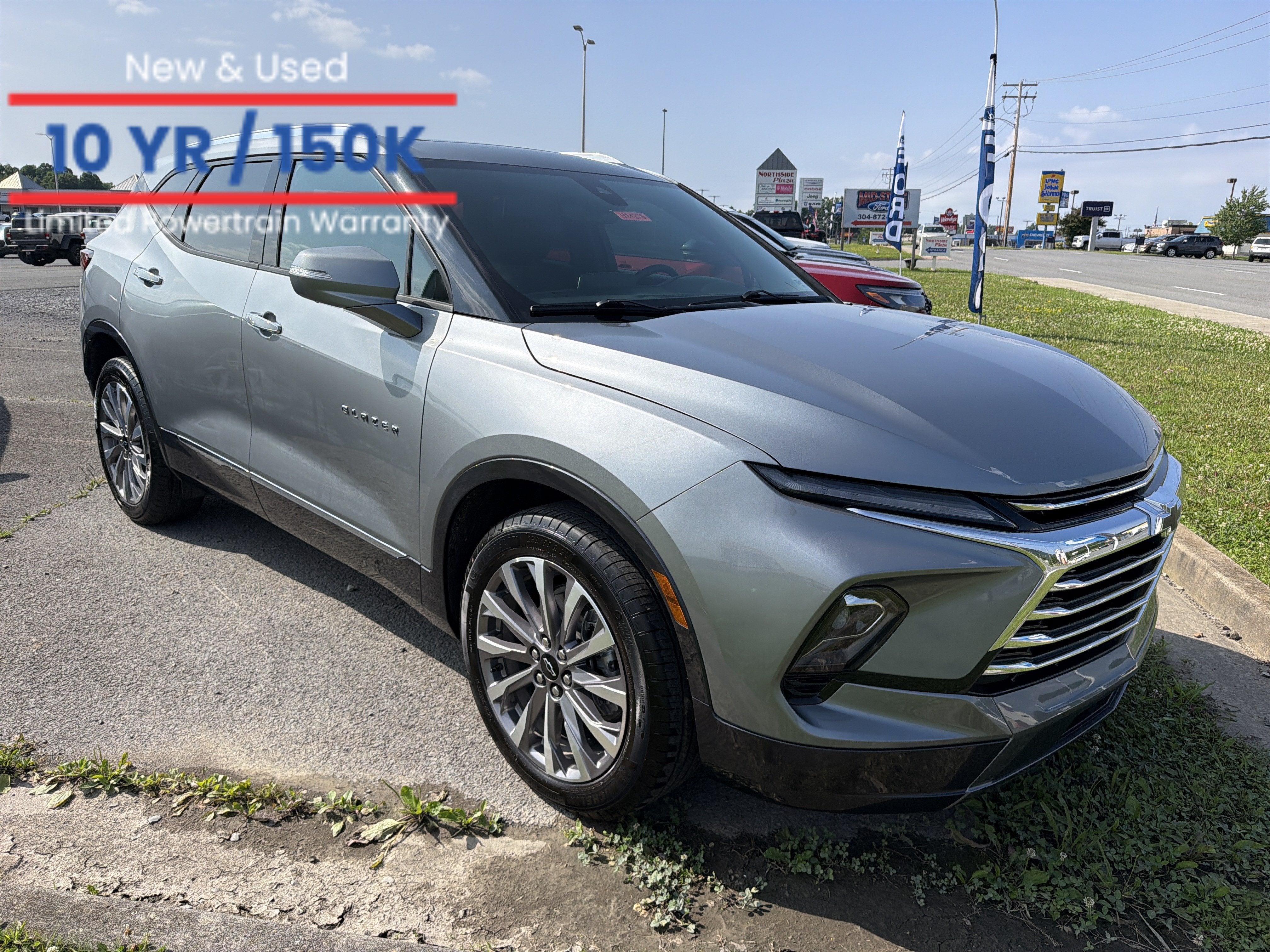 2025 Chevrolet Blazer Premier in Sterling Gray Metallic — front three-quarter view