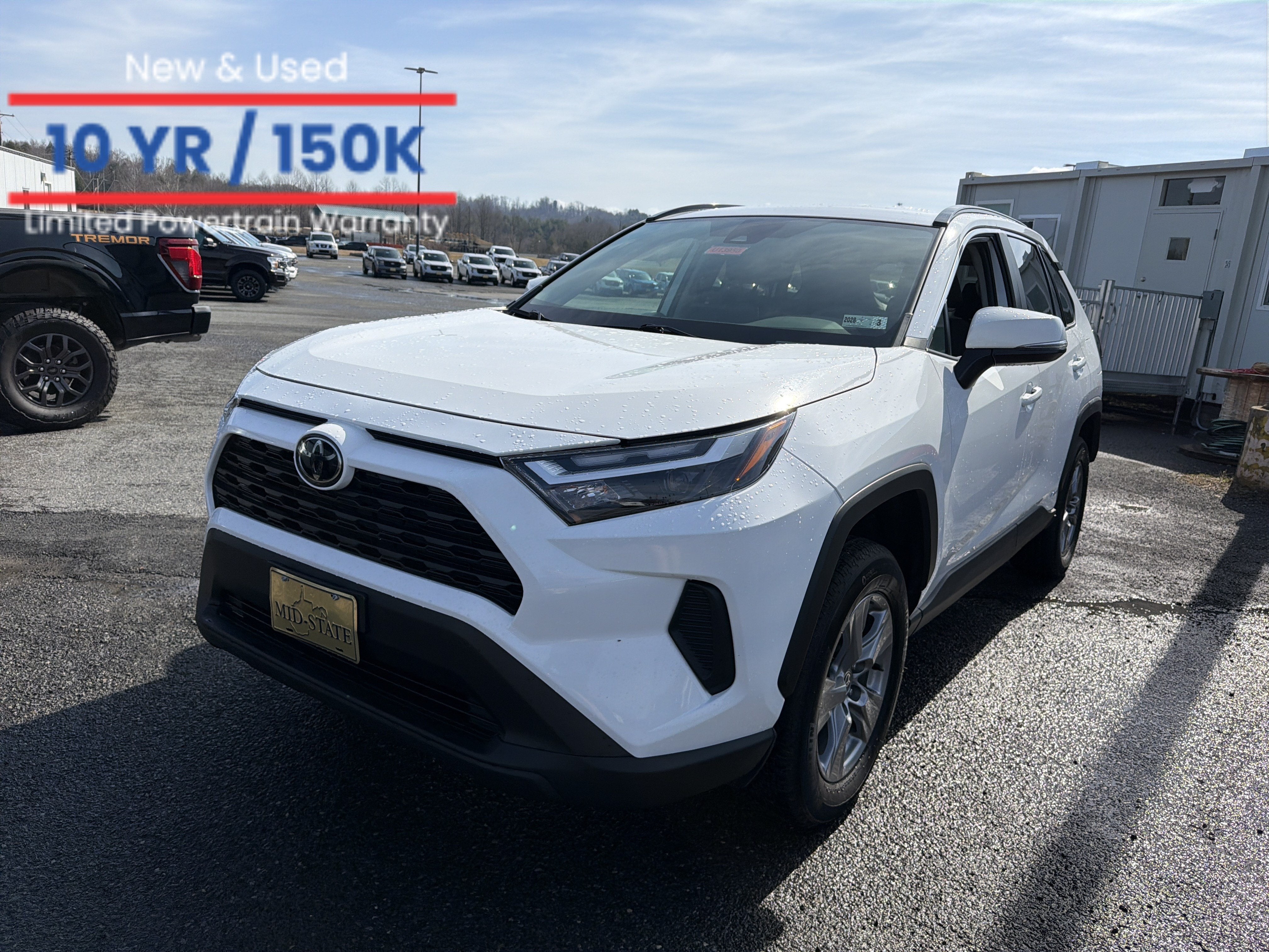 2025 Toyota RAV4 Hybrid XLE in Ice — front three-quarter view